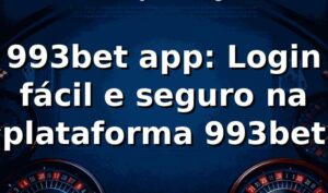 993bet app: Login fácil e seguro na plataforma 993bet